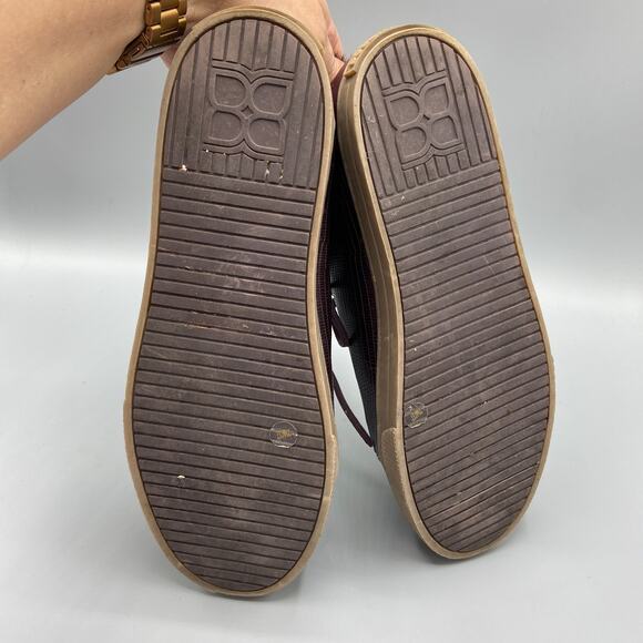 BCBGMAXAZRIA Deniz Hi Top Sneakers Size 7 Rabbit Fur Bordeaux‎ Burgundy Suede - Picture 5 of 13